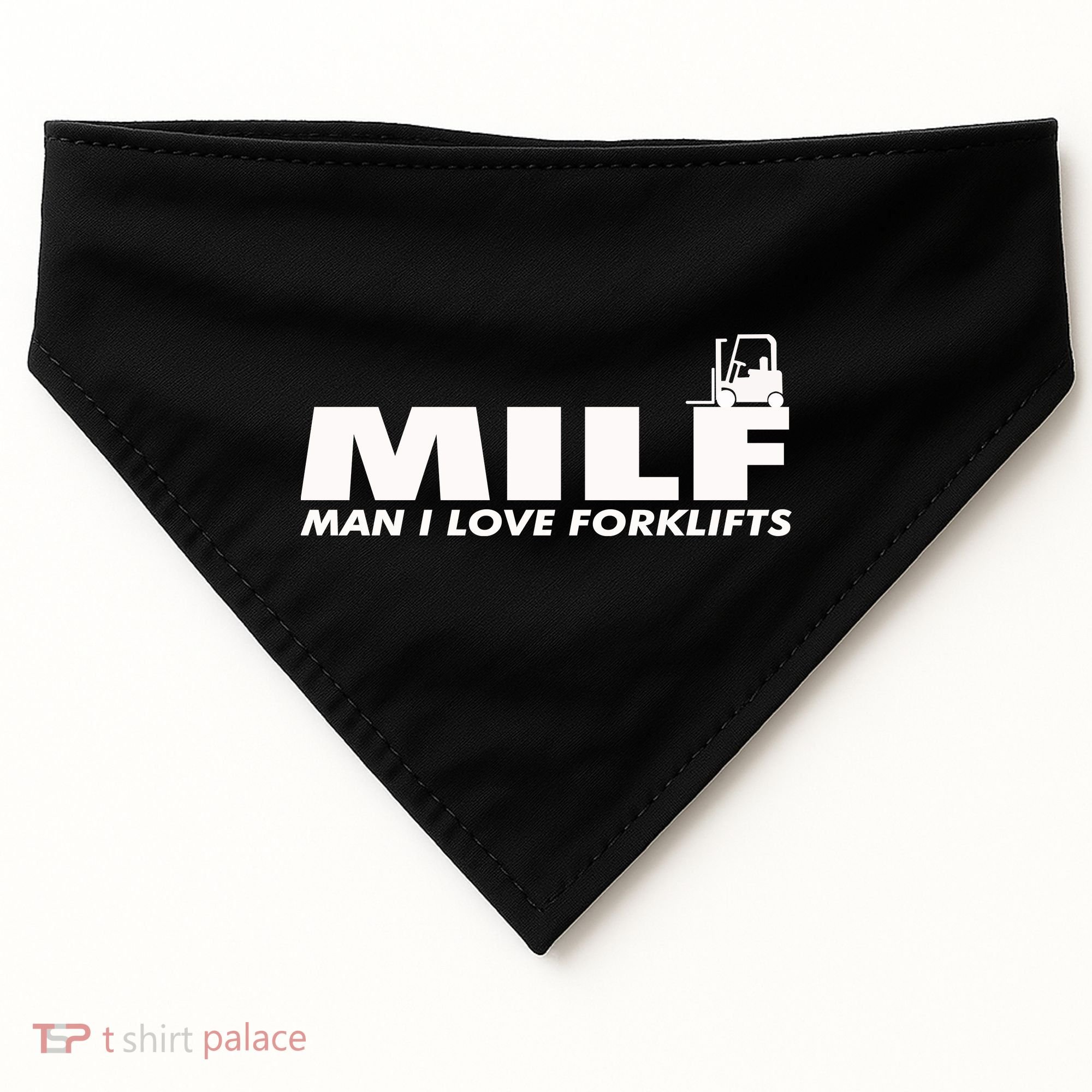 Man I Love Forklifts Gift USA-Made Doggie Bandana