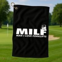 Man I Love Forklifts Gift Golf Towel thumb 1