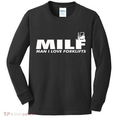 Man I Love Forklifts Gift Kids Long Sleeve Shirt