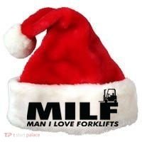 Man I Love Forklifts Gift Santa Hat thumb 0