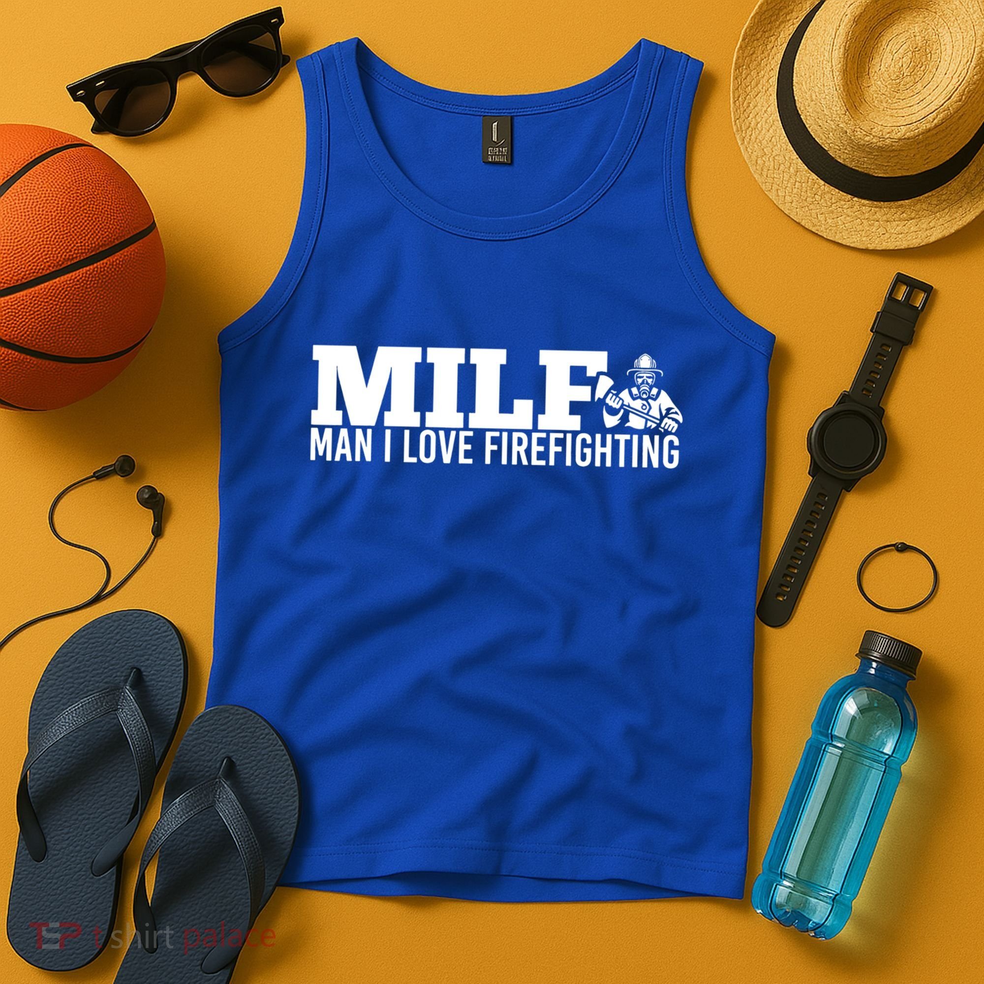 Milf: I Love Firefighting Funny Firefighter Fire Gift Tank Top
