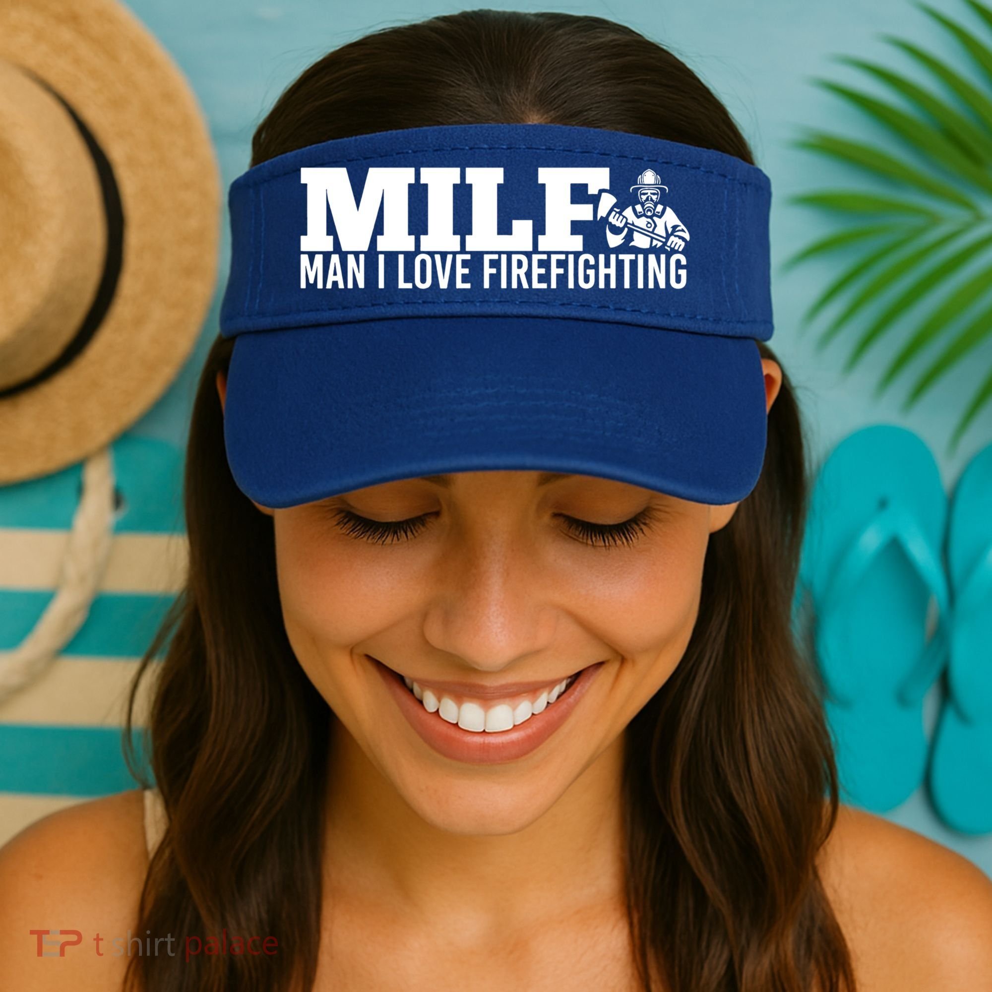 Milf: I Love Firefighting Funny Firefighter Fire Gift Visor