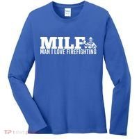 Milf: I Love Firefighting Funny Firefighter Fire Gift Women's Long Sleeve Shirt thumb 0