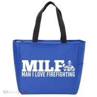 Milf: I Love Firefighting Funny Firefighter Fire Gift Tote Bag thumb 0