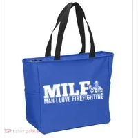 Milf: I Love Firefighting Funny Firefighter Fire Gift Tote Bag thumb 2