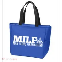 Milf: I Love Firefighting Funny Firefighter Fire Gift Tote Bag thumb 3