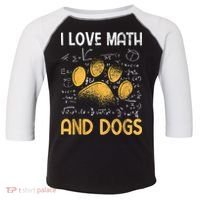 Mathematics I Love Dogs And Math Toddler Fine Jersey T-Shirt thumb 0