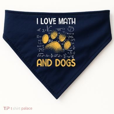 Mathematics I Love Dogs And Math USA-Made Doggie Bandana