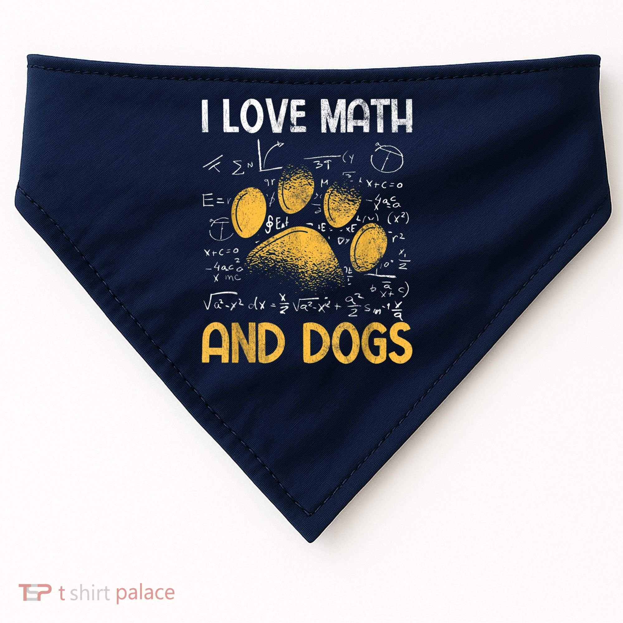 Mathematics I Love Dogs And Math USA-Made Doggie Bandana