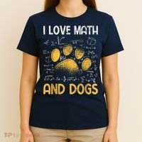 Mathematics I Love Dogs And Math T-Shirt thumb 4