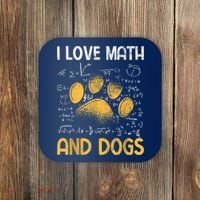 Mathematics I Love Dogs And Math Coaster thumb 0