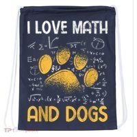 Mathematics I Love Dogs And Math Drawstring Bag thumb 0