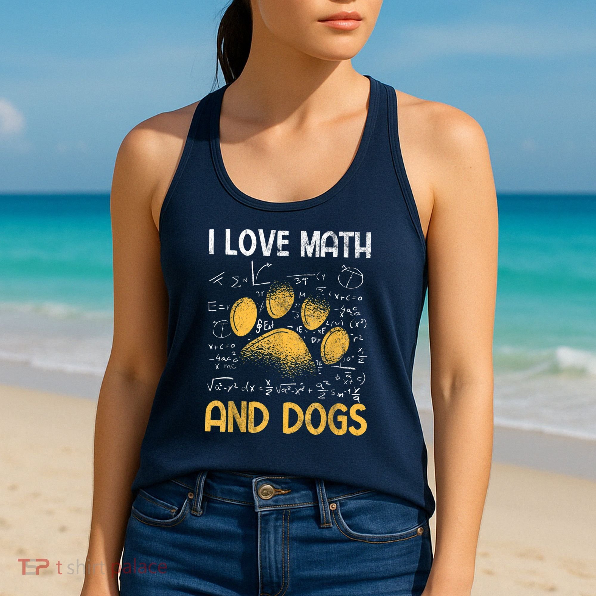 Mathematics I Love Dogs And Math Women's Tank Top