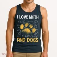 Mathematics I Love Dogs And Math Tank Top thumb 3