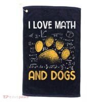 Mathematics I Love Dogs And Math Golf Towel thumb 0