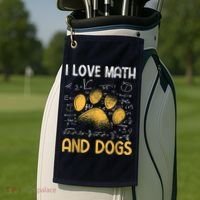Mathematics I Love Dogs And Math Golf Towel thumb 2