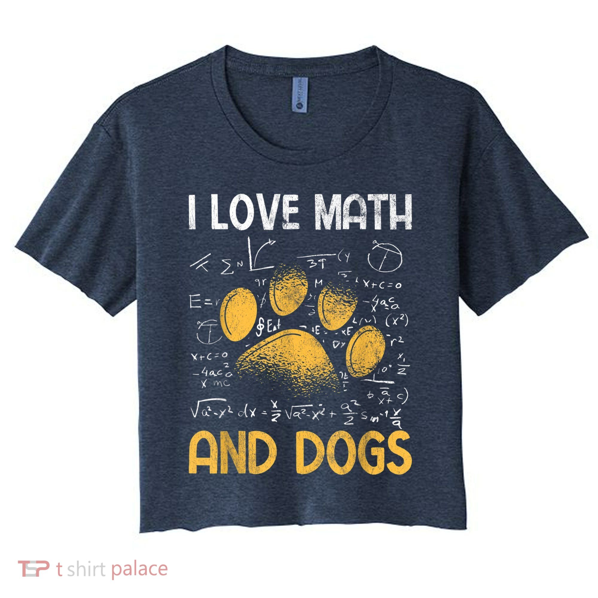 Mathematics I Love Dogs And Math Women's Crop Top Tee