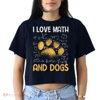 Mathematics I Love Dogs And Math Women's Crop Top Tee thumb 2