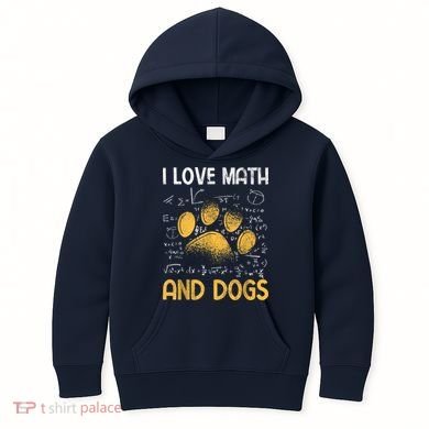 Mathematics I Love Dogs And Math Kids Hoodie