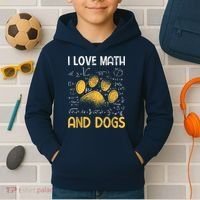 Mathematics I Love Dogs And Math Kids Hoodie thumb 2