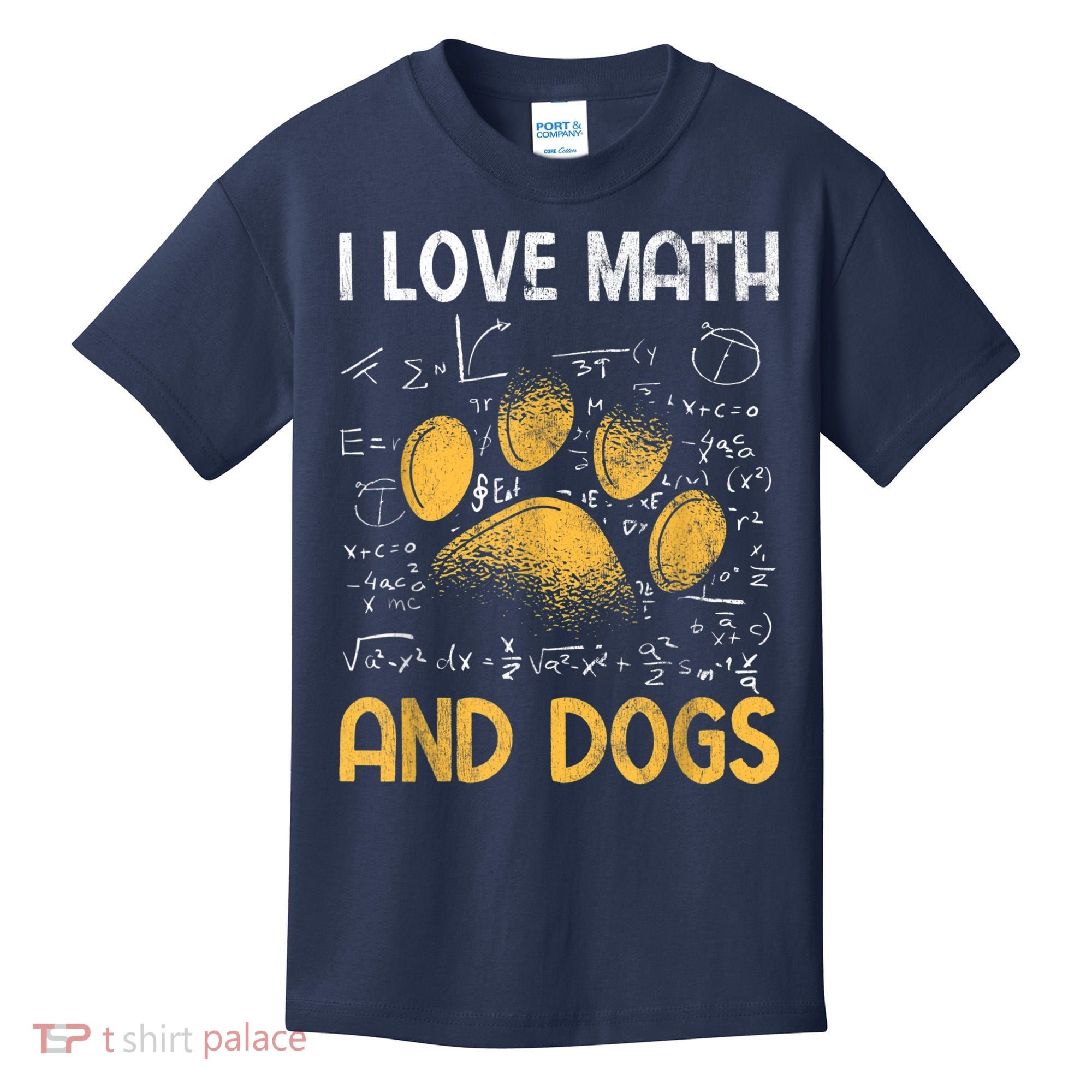 Mathematics I Love Dogs And Math Kids T-Shirt