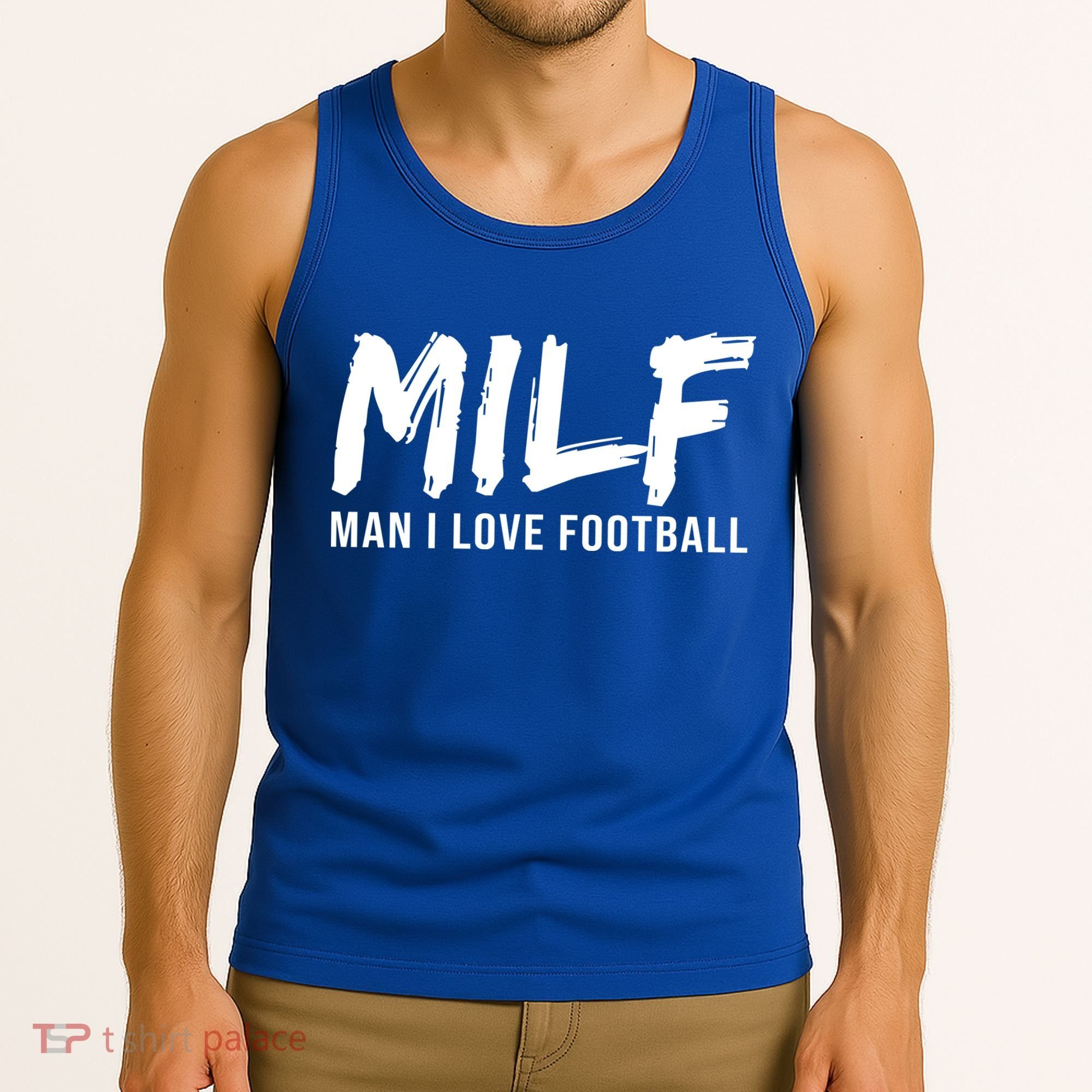 Man I Love Football Funny MILF Tank Top