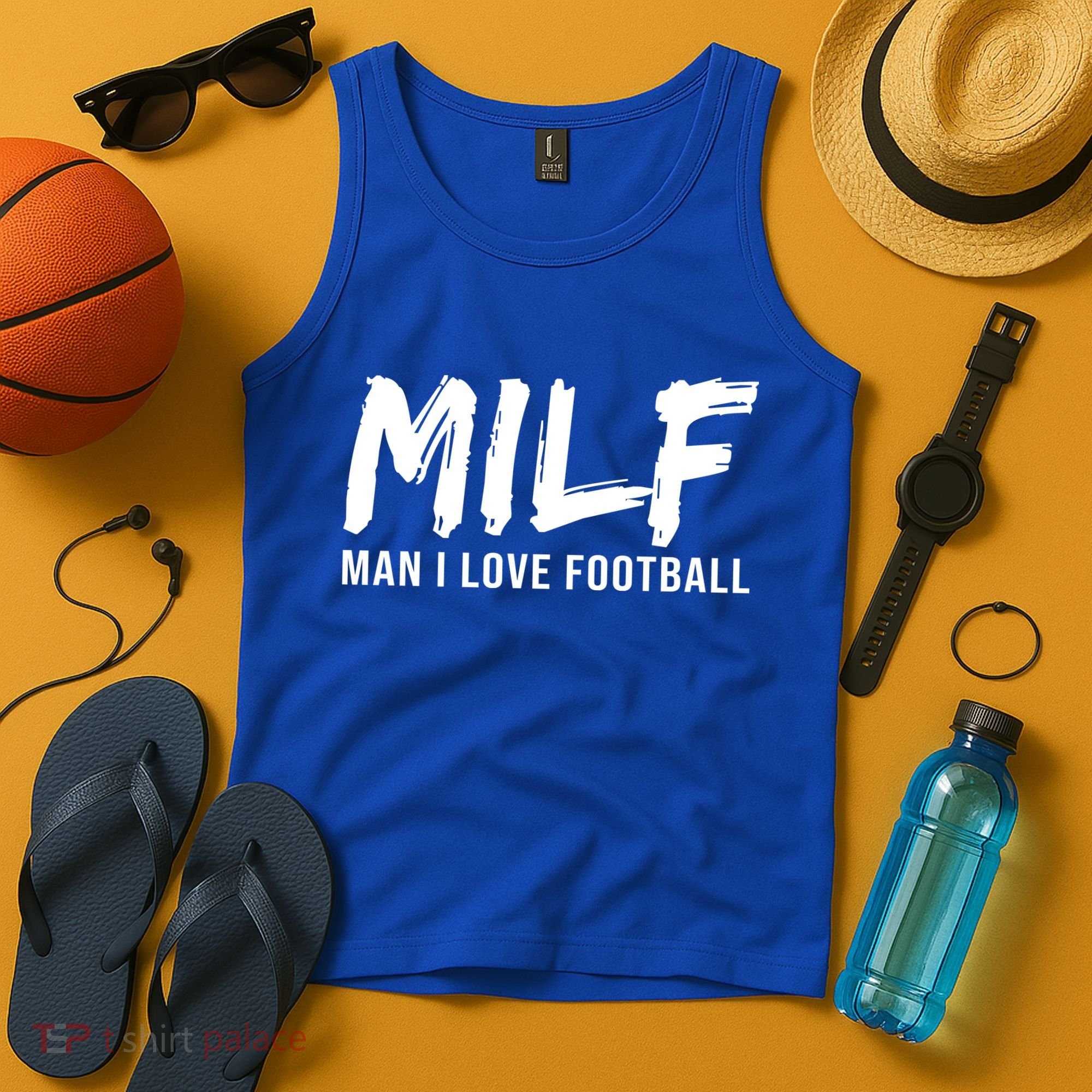 Man I Love Football Funny MILF Tank Top
