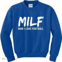 Man I Love Football Funny MILF Kids Sweatshirt thumb 0