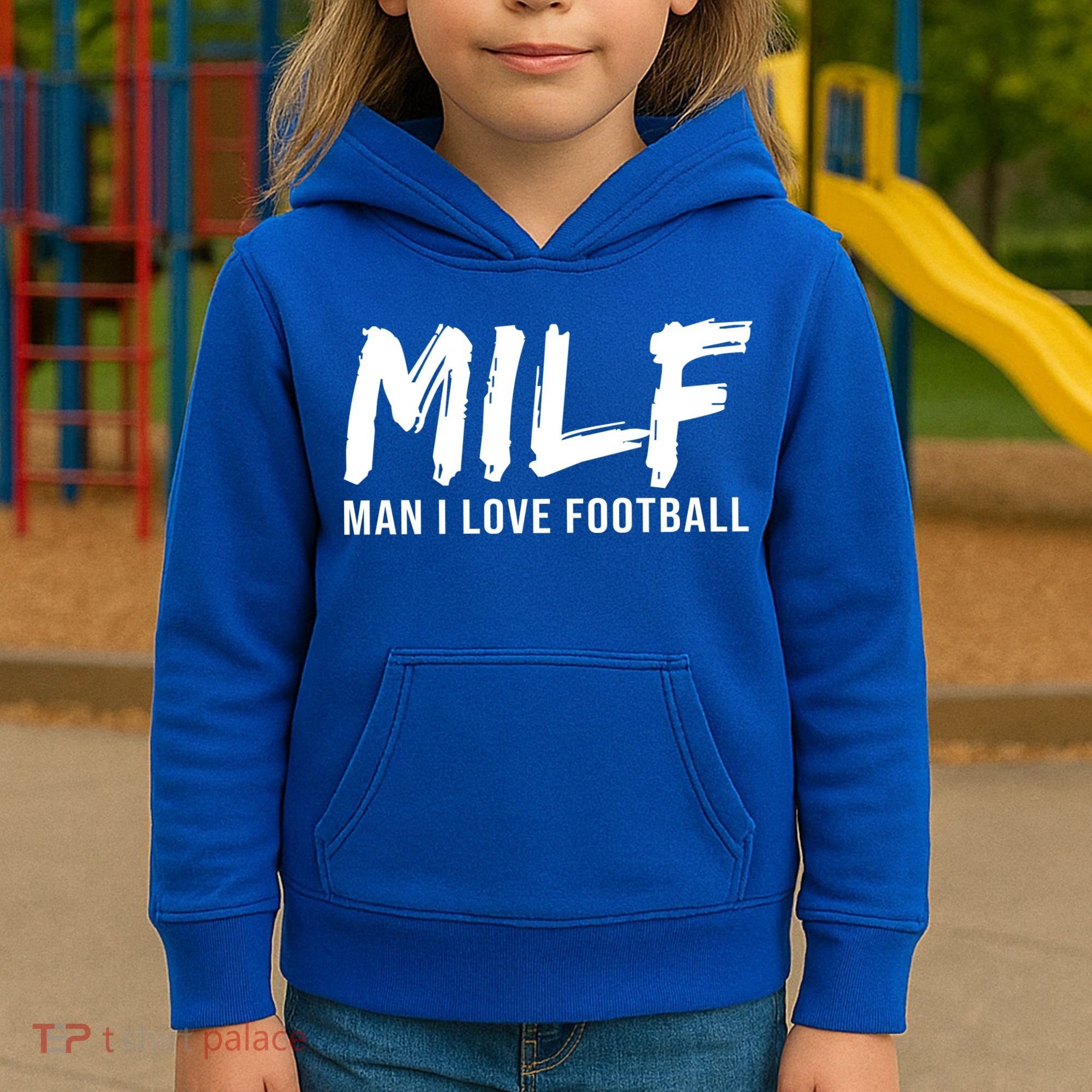 Man I Love Football Funny MILF Kids Hoodie
