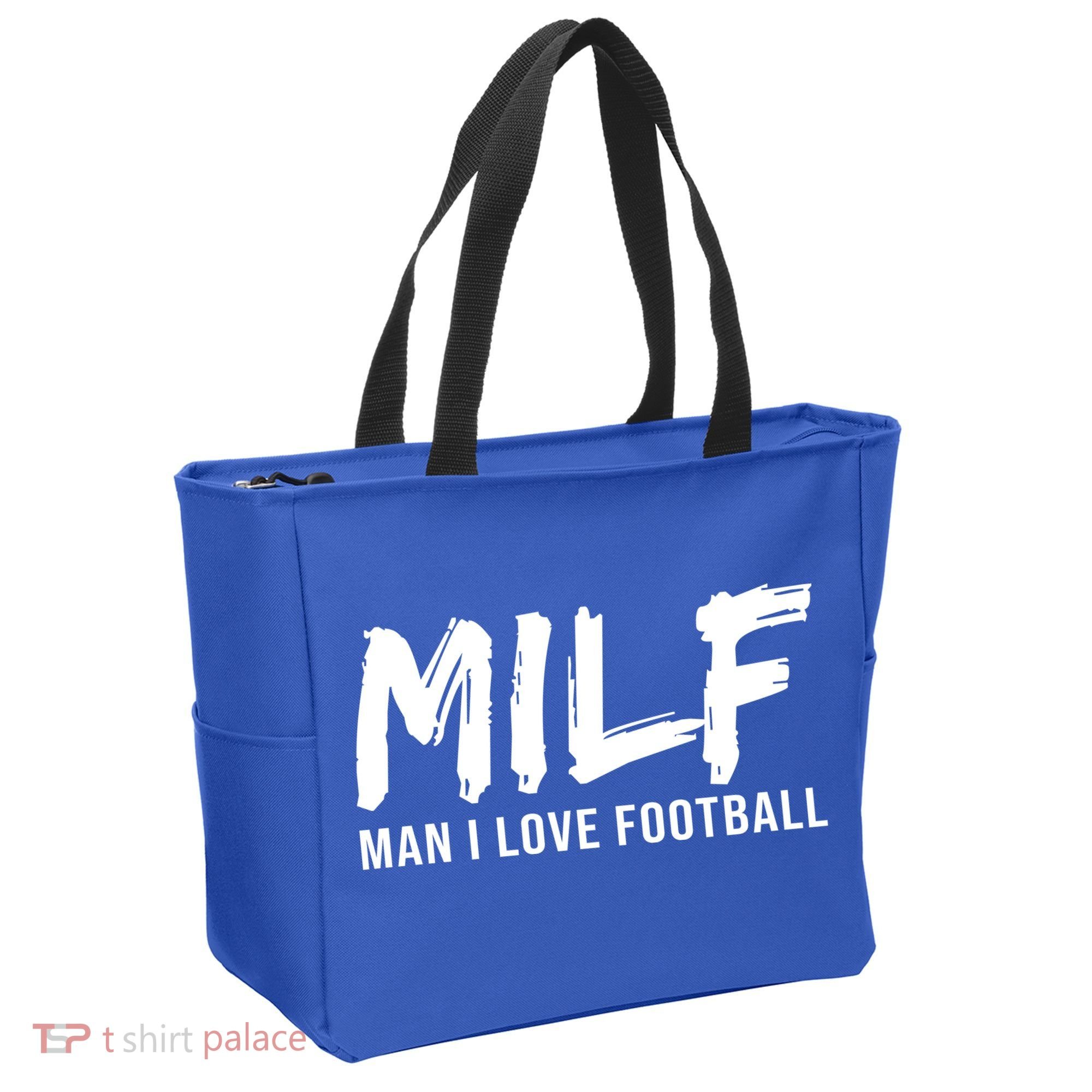 Man I Love Football Funny MILF Tote Bag