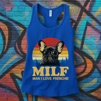 Milf I Love Frenchie Funny Saying French Bulldog Lovers Cool Gift Women's Tank Top thumb 3