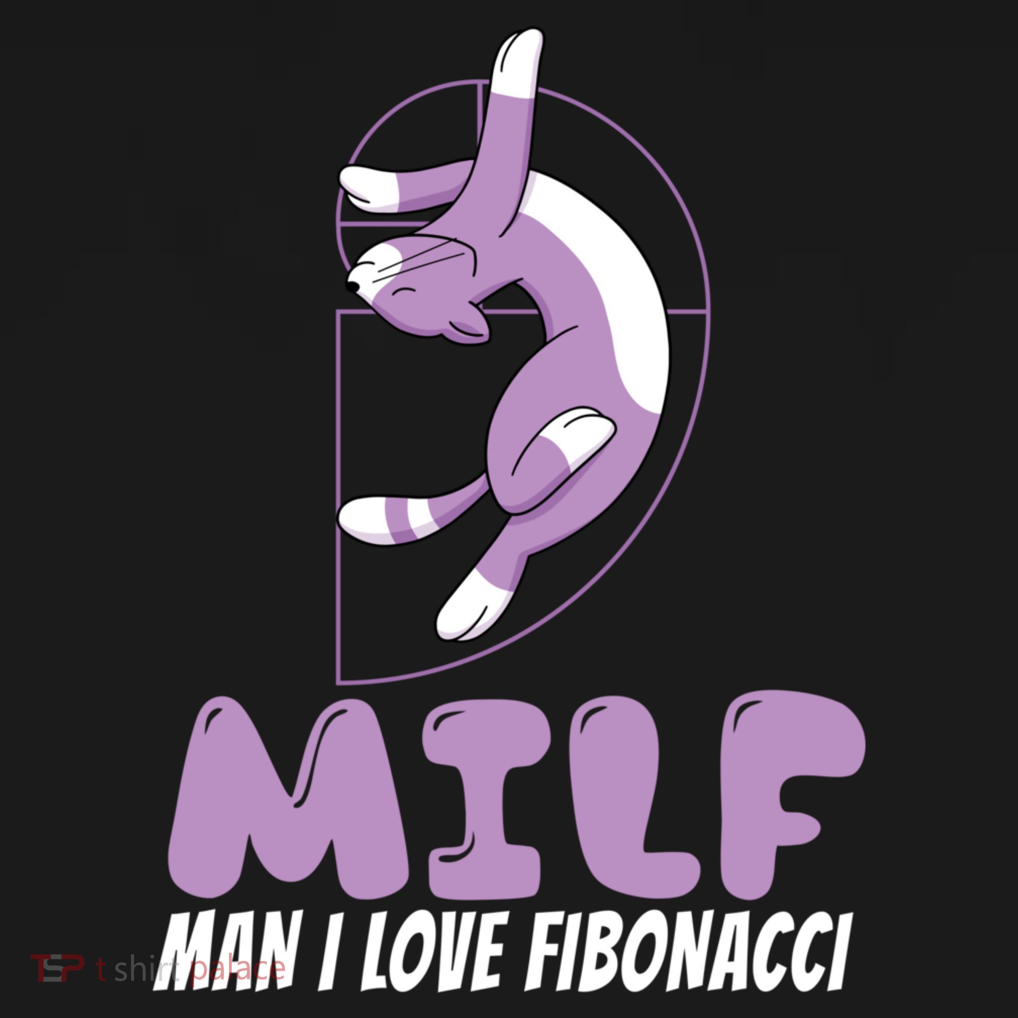 Man I Love Fibonacci Cartoon Cat Feline Funny Gag Math Joke Gift Women's Hoodie