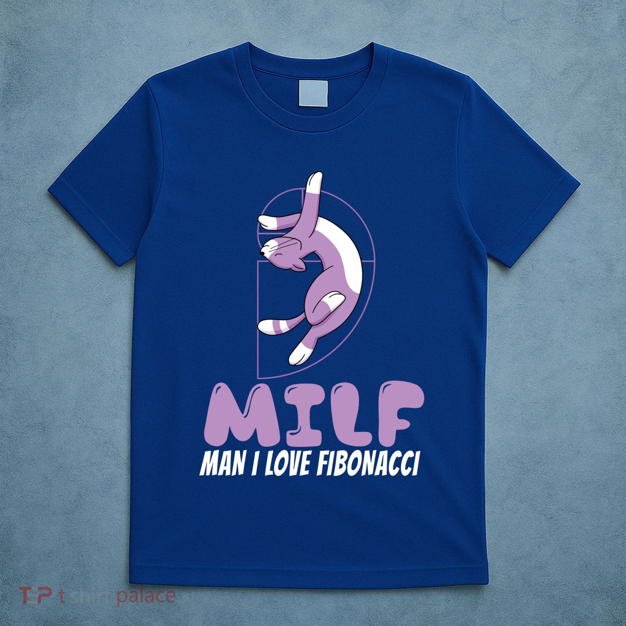 Man I Love Fibonacci Cartoon Cat Feline Funny Gag Math Joke Gift T-Shirt