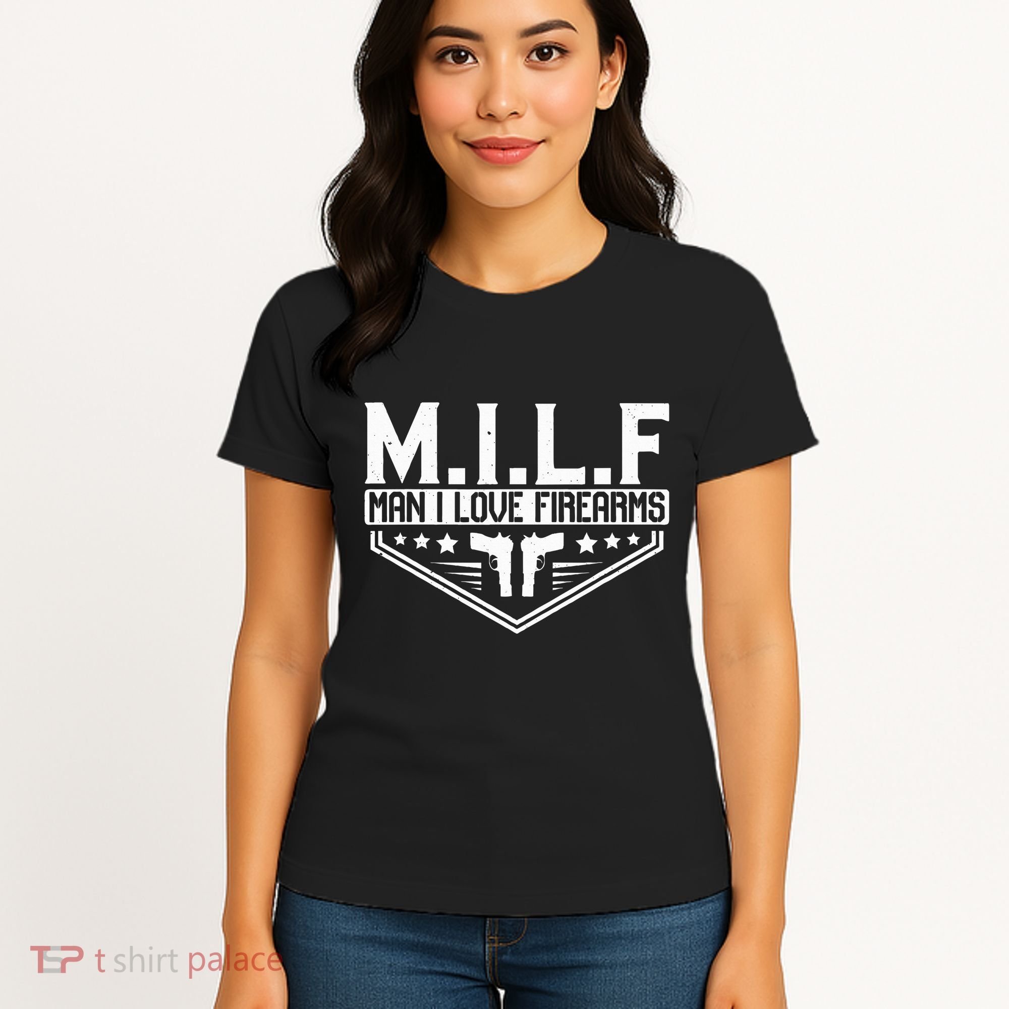 Man I Love Firearms Milf Gun 21330 Women's T-Shirt