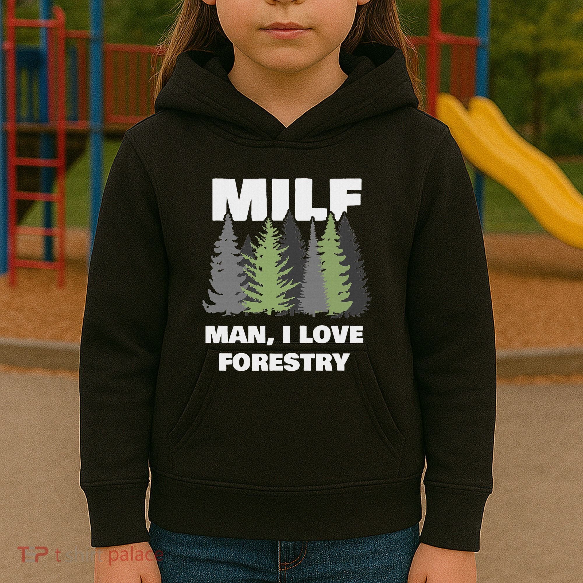 Man I Love Forestry Funny Logger Lumber Kids Hoodie
