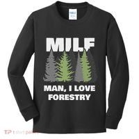 Man I Love Forestry Funny Logger Lumber Kids Long Sleeve Shirt thumb 0