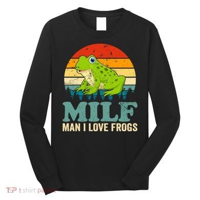 Man I Love Frogs Funny Graphic Plus Size Long Sleeve Shirt