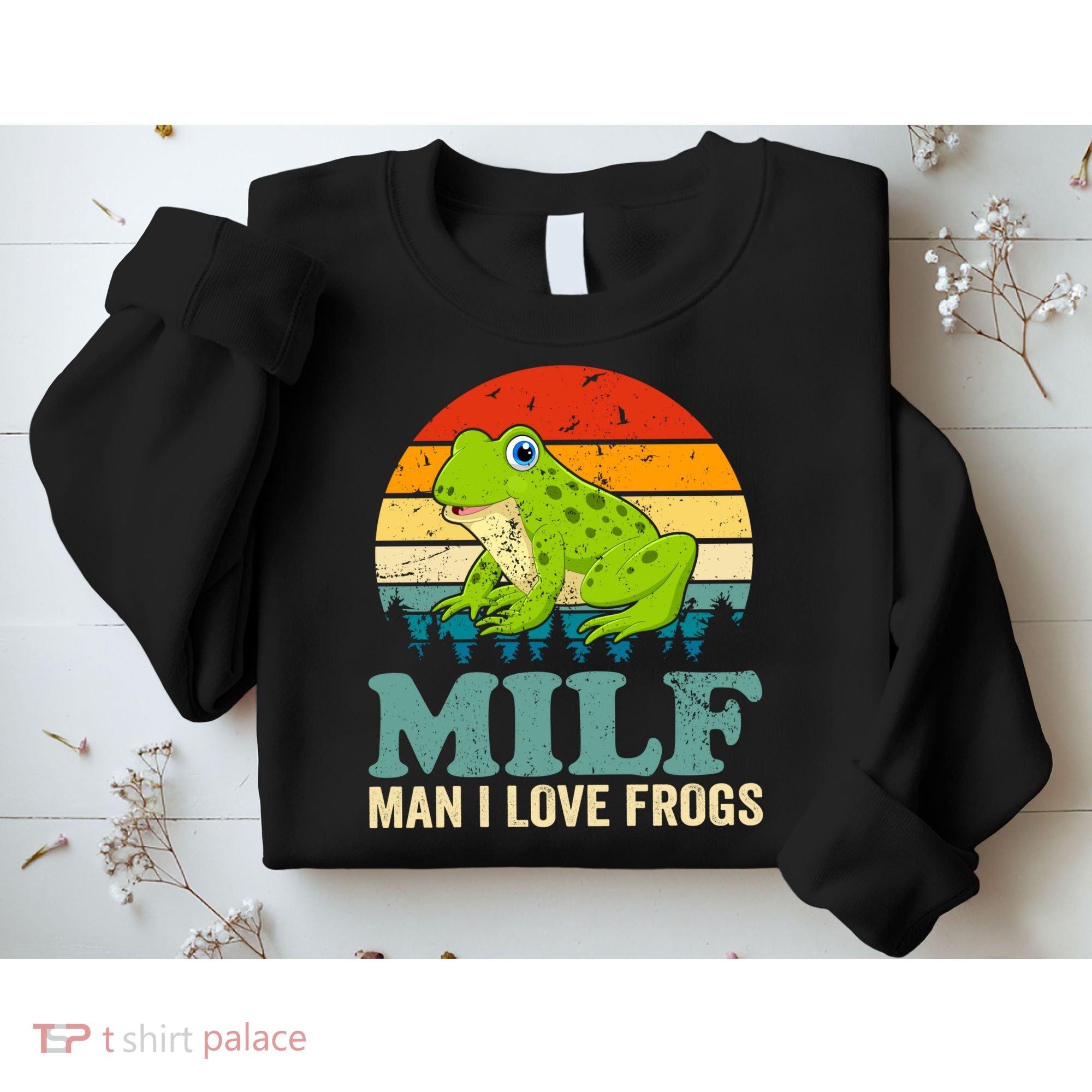 Man I Love Frogs Funny Graphic Plus Size Sweatshirt