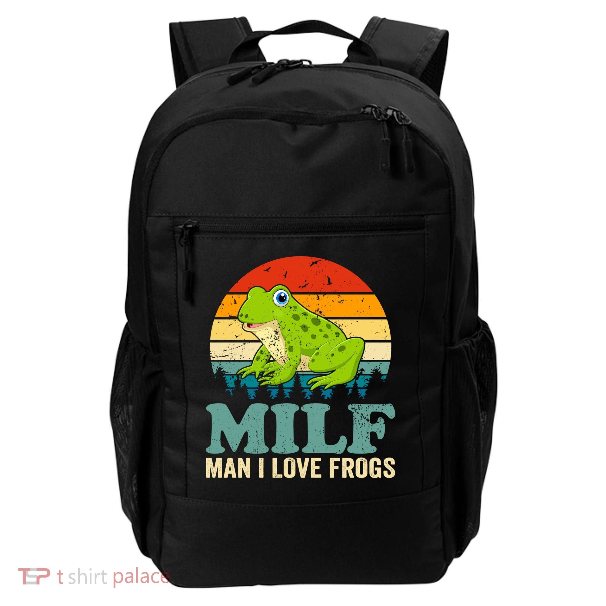 Man I Love Frogs Funny Graphic Plus Size Backpack