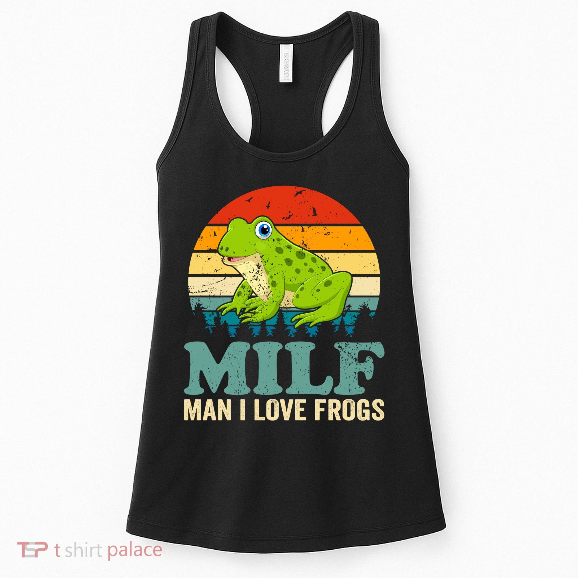 Man I Love Frogs Funny Graphic Plus Size Women's Tank Top