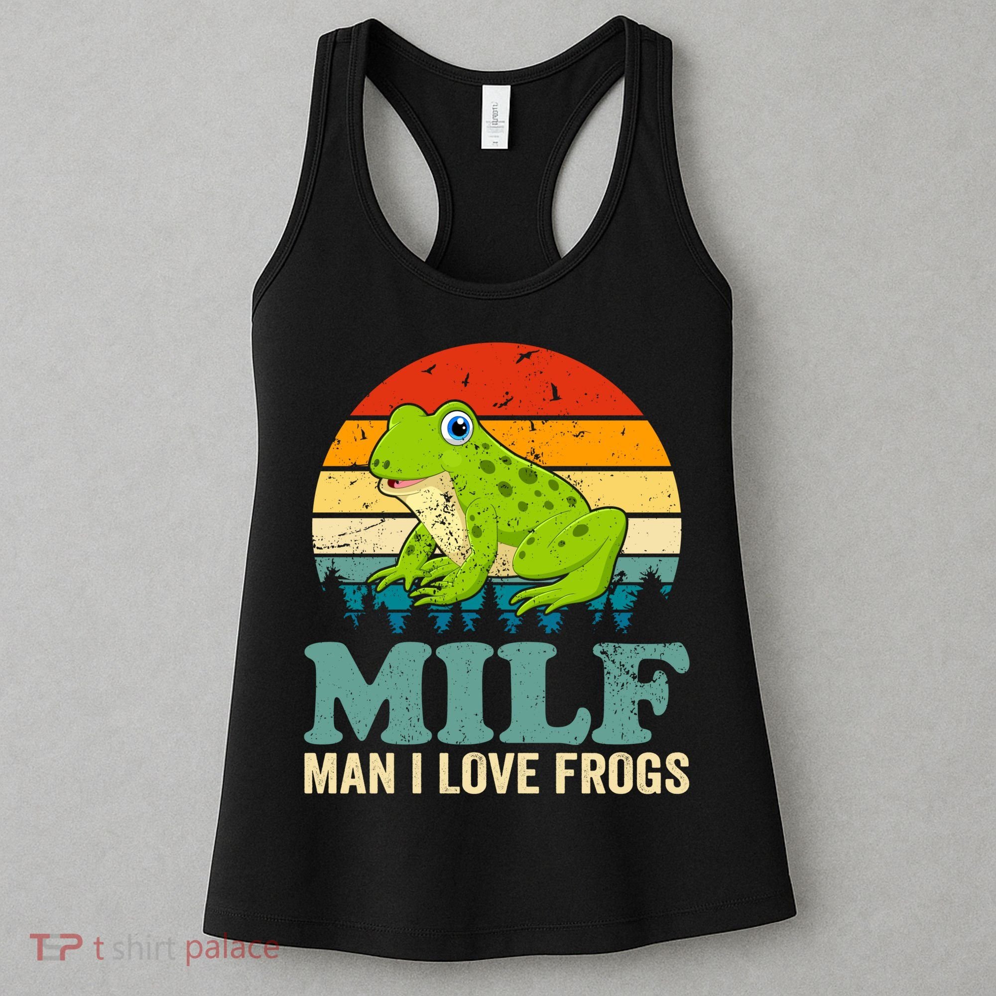 Man I Love Frogs Funny Graphic Plus Size Women's Tank Top