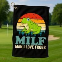 Man I Love Frogs Funny Graphic Plus Size Golf Towel thumb 1