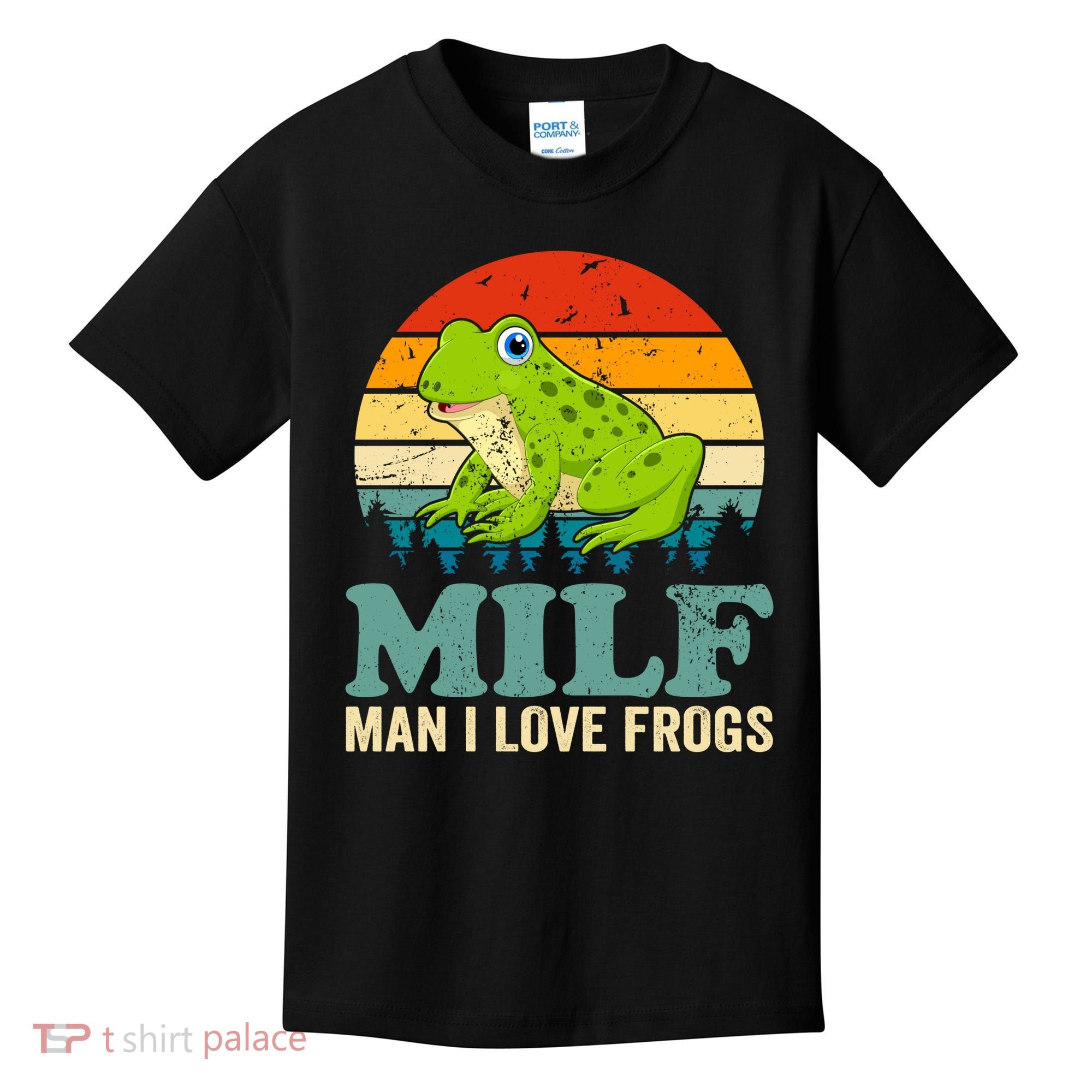 Man I Love Frogs Funny Graphic Plus Size Kids T-Shirt