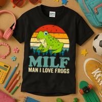 Man I Love Frogs Funny Graphic Plus Size Kids T-Shirt thumb 3