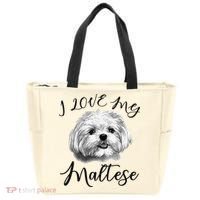 Maltese I Love My Maltese Dog Tote Bag thumb 0
