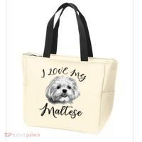 Maltese I Love My Maltese Dog Tote Bag thumb 3