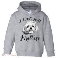 Maltese I Love My Maltese Dog Toddler Hoodie thumb 0