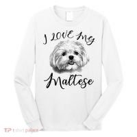 Maltese I Love My Maltese Dog Long Sleeve Shirt thumb 0