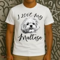 Maltese I Love My Maltese Dog T-Shirt thumb 3