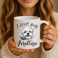 Maltese I Love My Maltese Dog Coffee Mug thumb 3